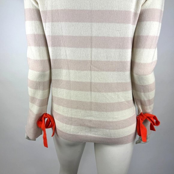 autumn cashmere Striped Pullover Sweater Women S EUC Lightweight Tie Long Sleeve - Picture 7 of 10